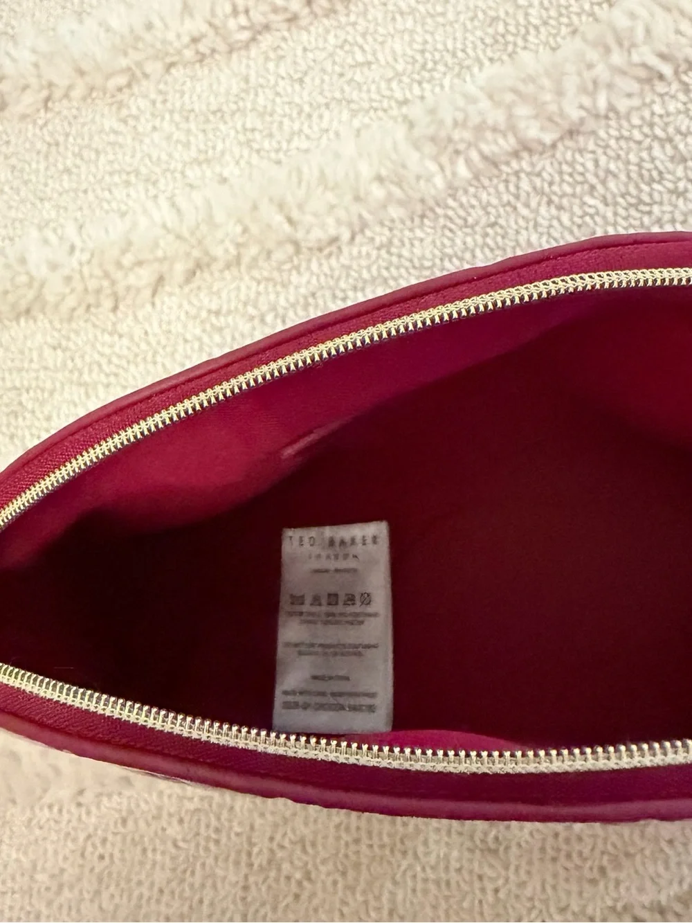 Ted Baker Pink Croc-Embossed Cosmetic Makeup Bag